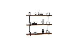 Hanah Home Estantería de Pared Industrial Nogal Madera de Pino 87x76x22.5 cm